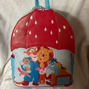Disney Mini Backpack with Red Umbrella & Light Blue Body